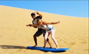 Sandboarding in Taghazout