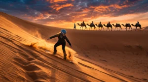 Sunset Sandboarding, Camel Ride & BBQ Dinner in Agadir
