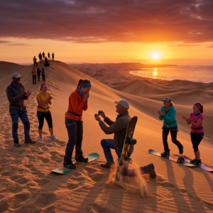 Agadir Sunset Sandboarding Experience with Moroccan BBQ Dinner